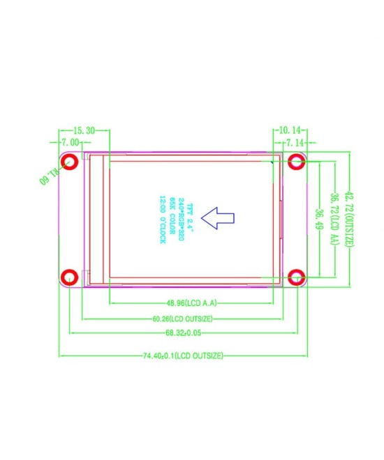 Pantalla Raspberry 2.4 pulgadas