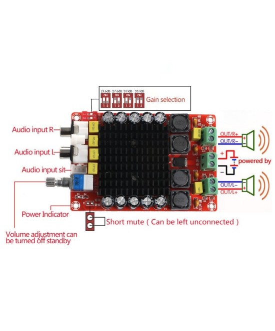 tarjeta amplificador de audio 2x100w Arduino