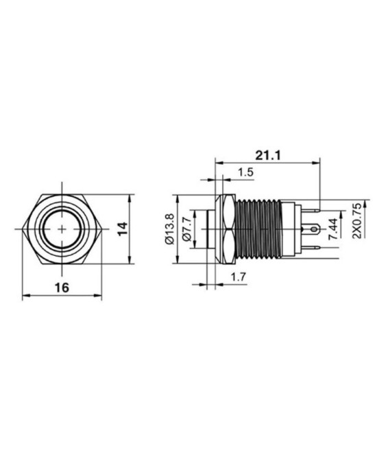 Pulsador con enclavamiento y Luz (NO)