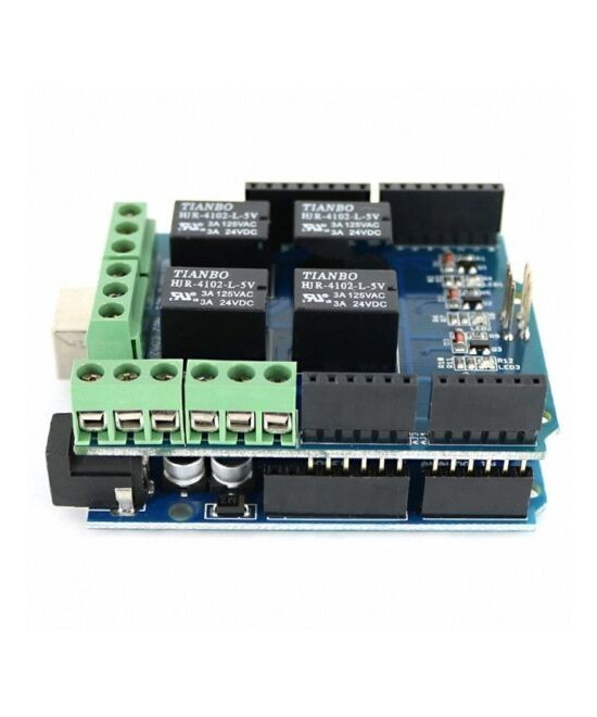 Shield de rele de cuatro canales