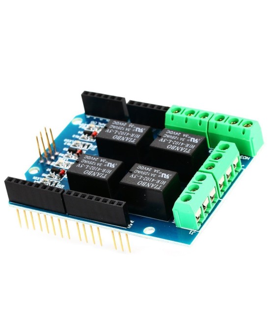 Shield de rele de cuatro canales