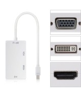 Convertidor de video 3 en 1 de mini Display a HDMI/ VGA/ DVI