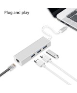 Adaptador de RED y HUB USB 3.0 de USB-C a RJ45 10/100M