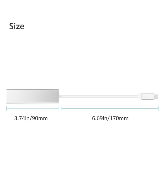 Adaptador de RED y HUB USB 3.0 de USB-C a RJ45 10/100M