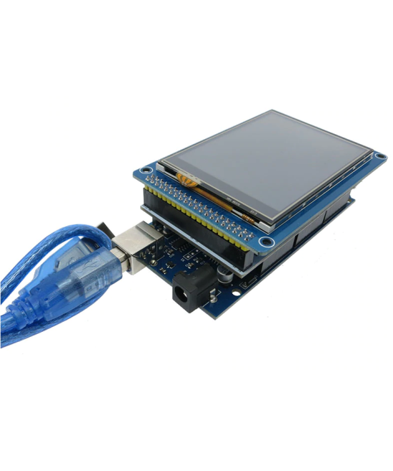 Tarjeta de Desarrollo Mega 2560 R3, Shield y Pantalla Touch 3.2 Pulgadas (Kit)