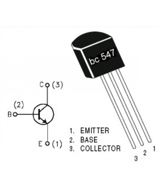 Transistores NPN BC547 TO-92 (5 unidades)
