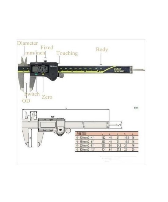 Calibrador vernier electrónico MITUTOYO pie de rey