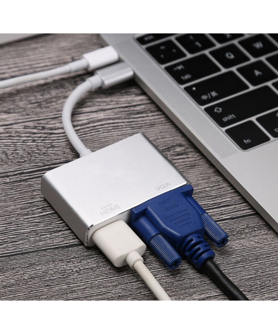 Adaptador USB-C a HDMI/ VGA