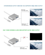 Adaptador USB-C a HDMI/ VGA