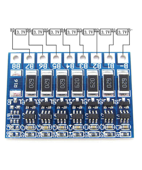 Cargador de batería de litio BMS 7S 29.4V 4.2V 18650