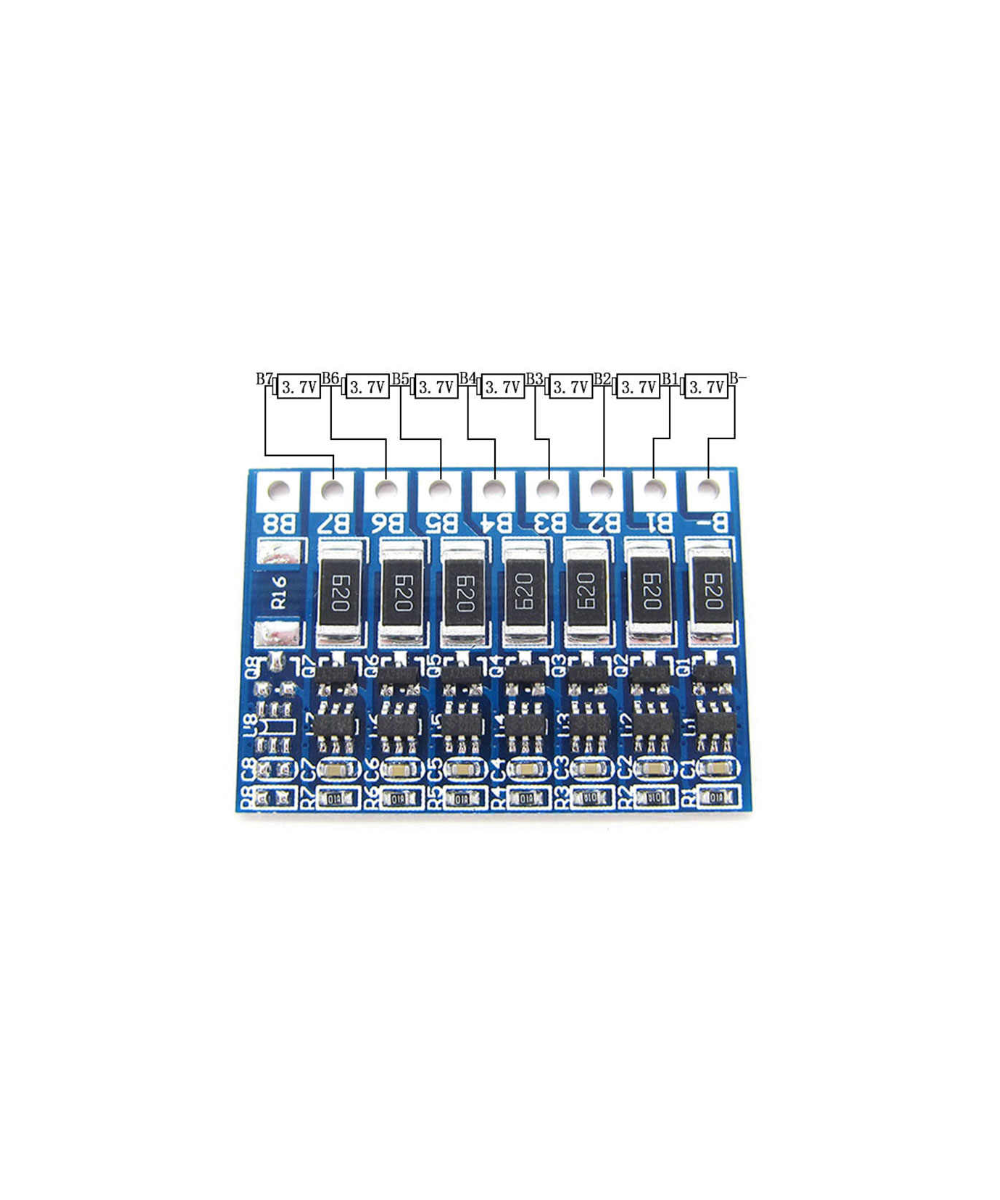 Cargador de batería de litio BMS 7S 29.4V 4.2V 18650