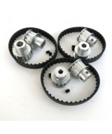 Kit de 2 Poleas dentadas con banda para motor Paso a Paso de 5mm, 6mm y 8mm