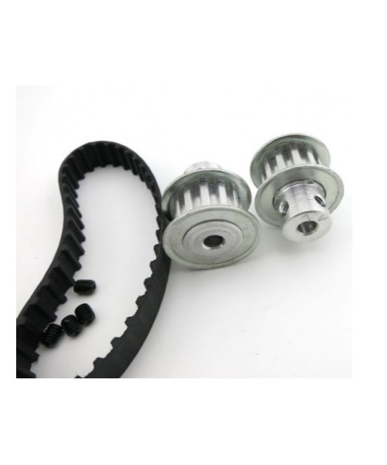 Kit de 2 Poleas dentadas con banda para motor Paso a Paso de 5mm, 6mm y 8mm