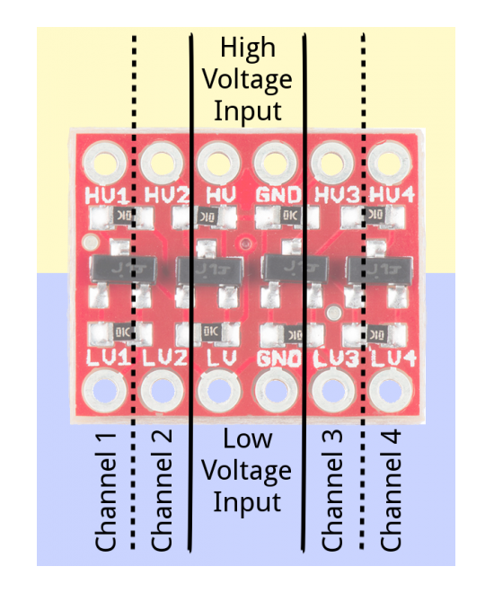 Convertidor de nivel logico I2C Bi-Direccional de 4 canales 3.3v a 5V / 5V a 3.3V