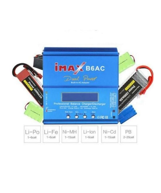 Cargador de batería tipo LiPo IMAX B6 AC 80W 6A 5000mAh