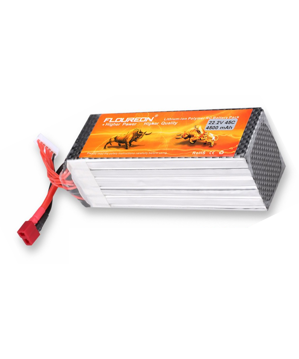 Bateria tipo lipo recargable 22.2V 4500mAh 45C 6S Floureon