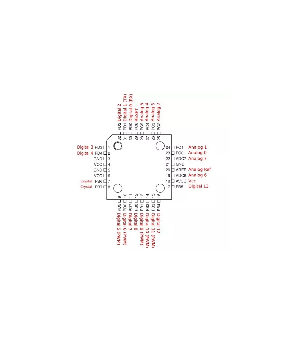 Microcontrolador ATMEGA328P-AU SMD
