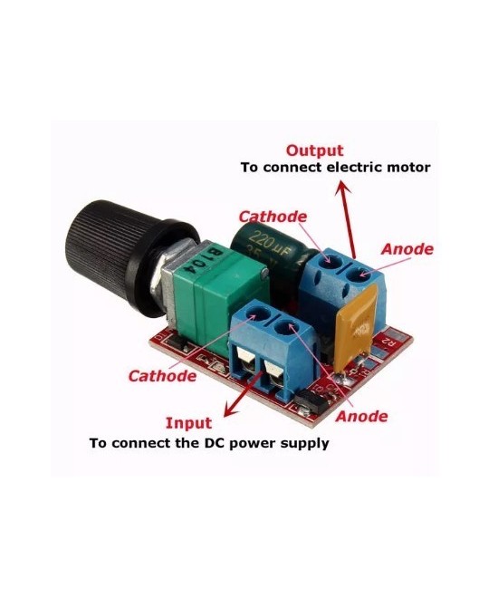Controlador de velocidad de motor PWM 5A