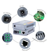 TransReceiver de fibra óptica TX y RX 25Km (par de media converter)