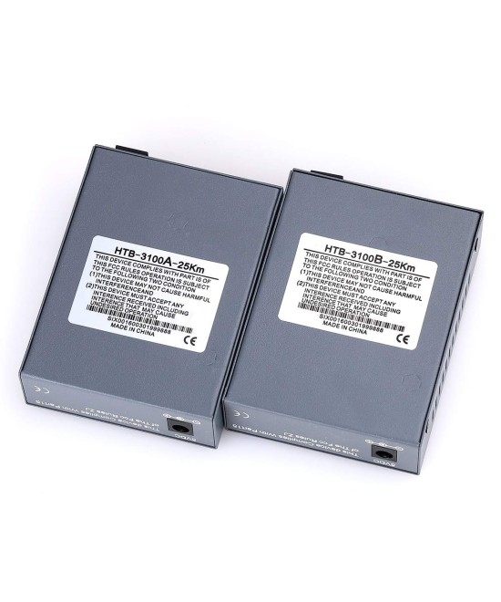 TransReceiver de fibra óptica TX y RX 25Km (par de media converter)