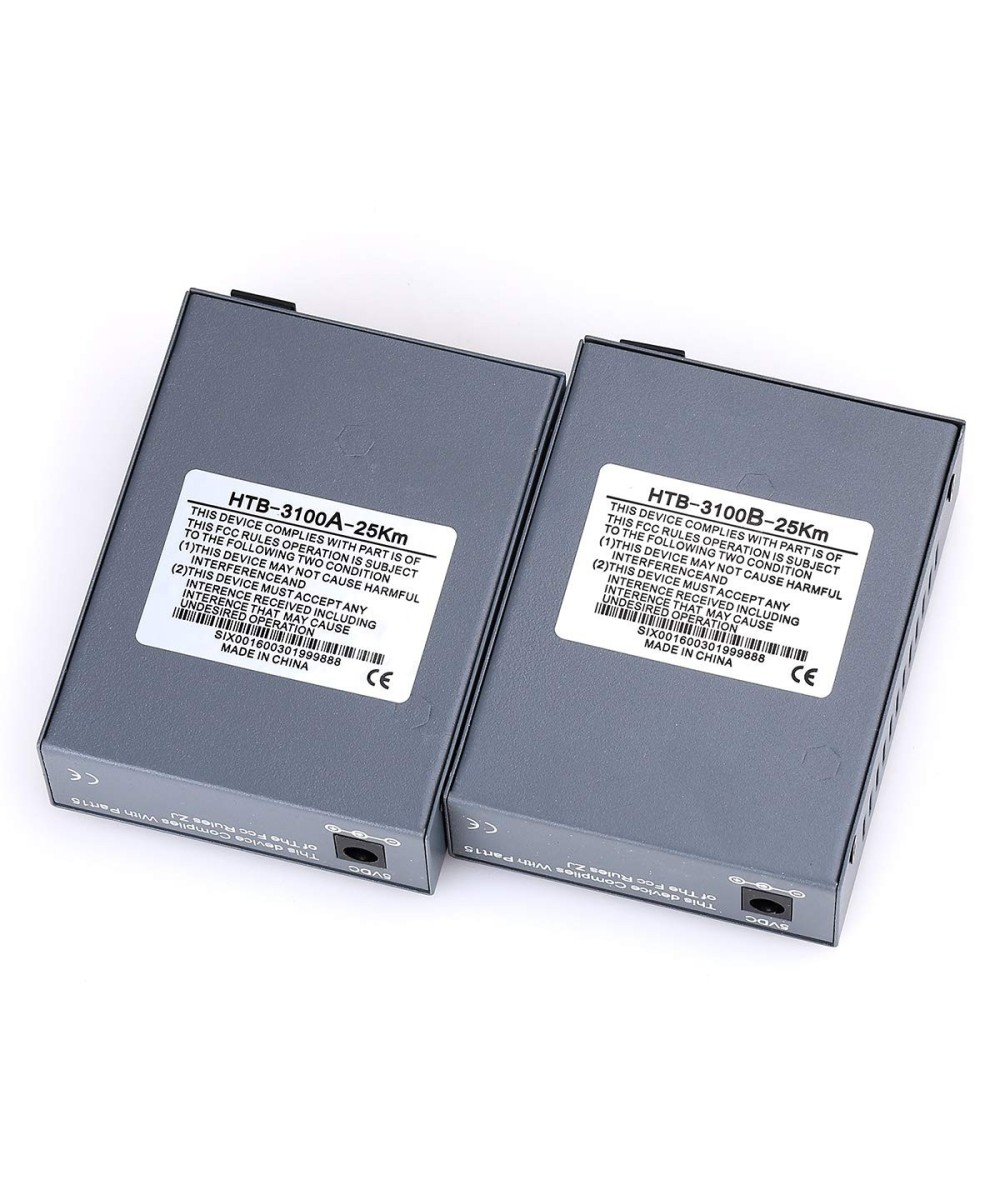 TransReceiver de fibra óptica TX y RX 25Km (par de media converter)