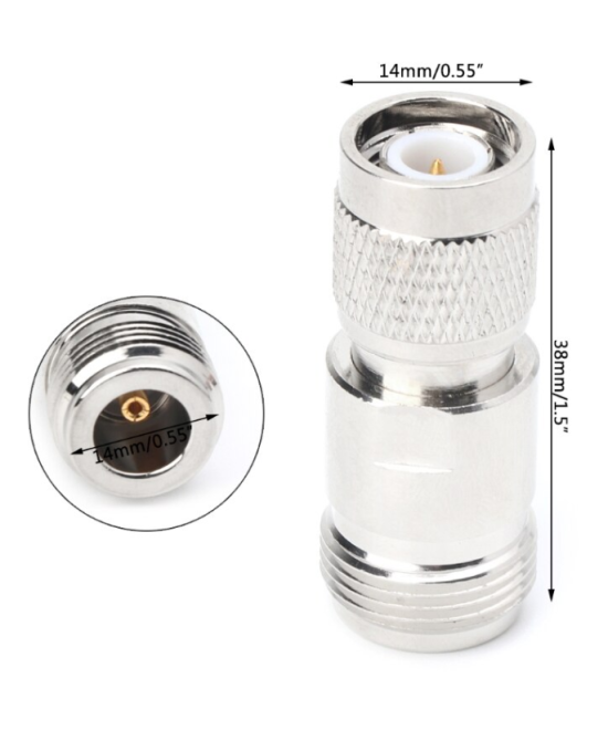 Adaptador RF de coaxial tipo N macho a hembra  N-TNC-KJ