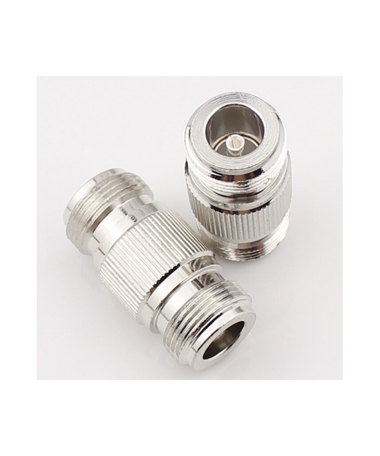 Adaptador RF de coaxial tipo N hembra a hembra con rosca fija