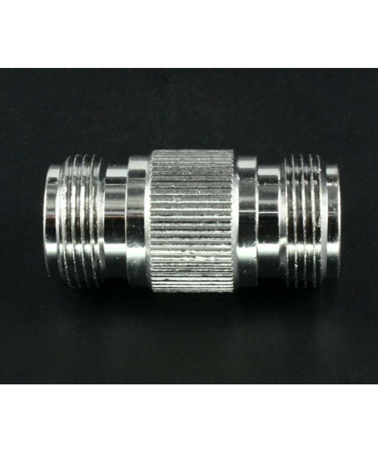 Adaptador RF de coaxial tipo N hembra a hembra con rosca fija