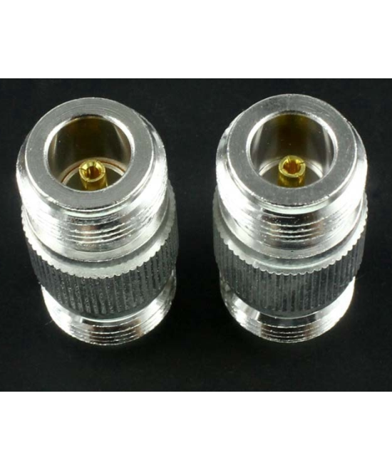 Adaptador RF de coaxial tipo N hembra a hembra con rosca fija