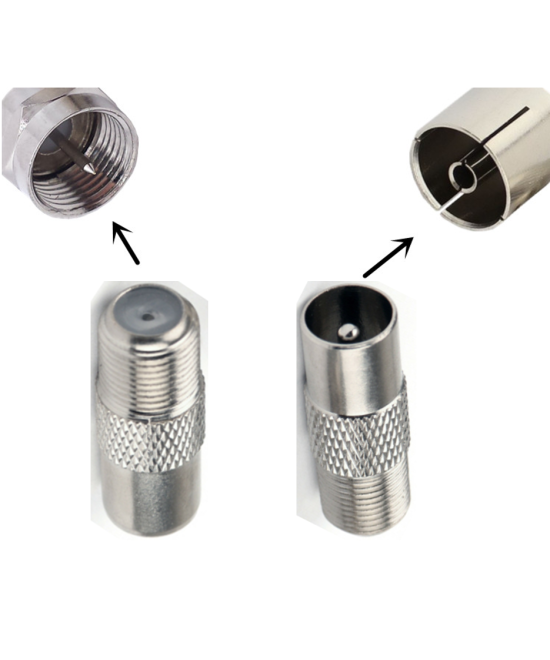 Adaptador RF de conector de TV a coaxial