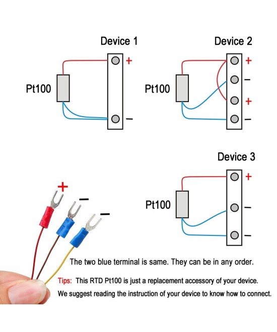 Sonda de temperatura termocupla tipo PT100 1000mm  -50-200 grados