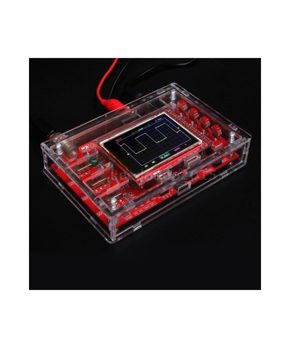 Osciloscopio digital Ensamblado 200Khz con cobertor acrílico y fuente de energia 9V