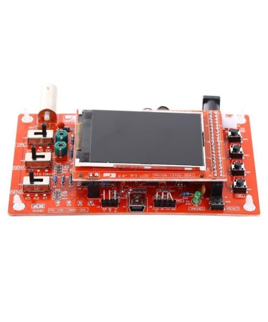 Osciloscopio digital Ensamblado 200Khz con cobertor acrílico y fuente de energia 9V