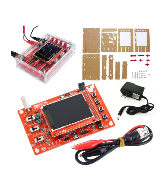 Osciloscopio digital Ensamblado 200Khz con cobertor acrílico y fuente de energia 9V