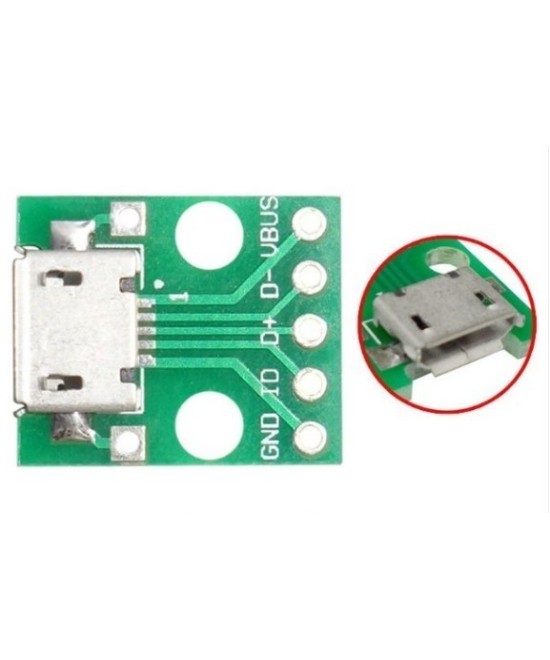 Puerto micro USB para PCB DIP de 5 pines