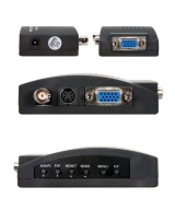 Convertidor de audio y video de BNC, S-video a VGA