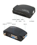 Convertidor de audio y video de BNC, S-video a VGA