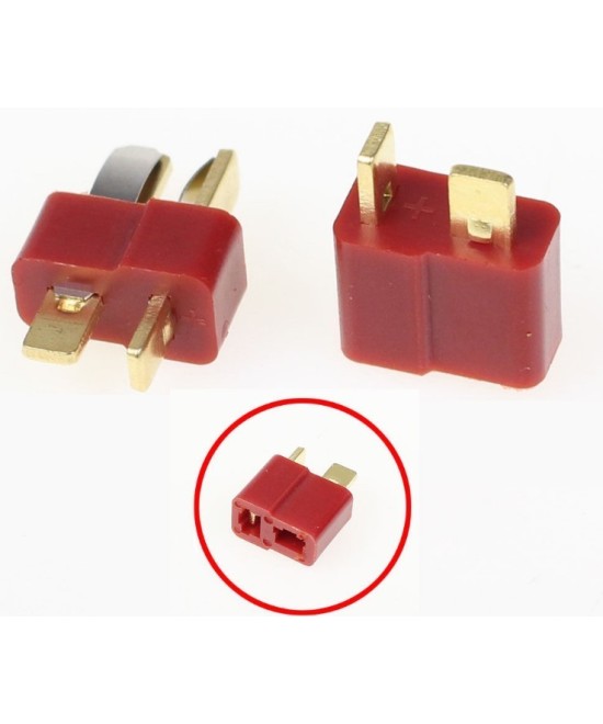 Conector tipo T para batería macho - hembra