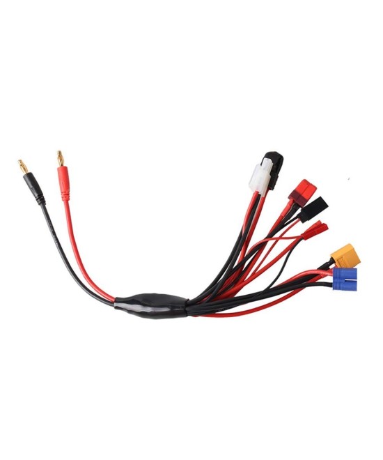 Adaptador de cargador 8 en 1 conector banana Dean, EC3, Tamiya, TRX, XT60, JST, Futaba