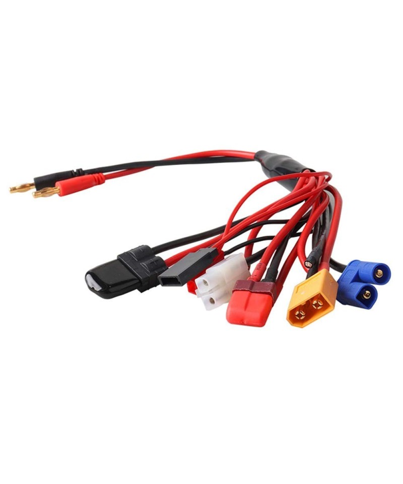Adaptador de cargador 8 en 1 conector banana Dean, EC3, Tamiya, TRX, XT60, JST, Futaba