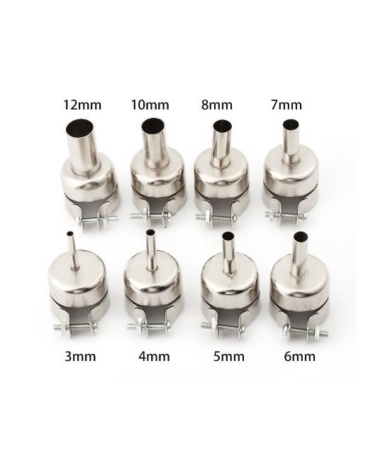Kit de boquillas de pistola de aire para estación de calor 850, 850A, 852, 852D, 852D+, 950 (8U)