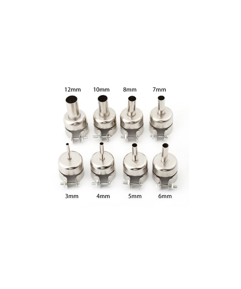 Kit de boquillas de pistola de aire para estación de calor 850, 850A, 852, 852D, 852D+, 950 (8U)