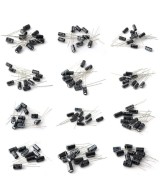Capacitores electroliticos 12 valores 1uF - 470uF (120 unidades)