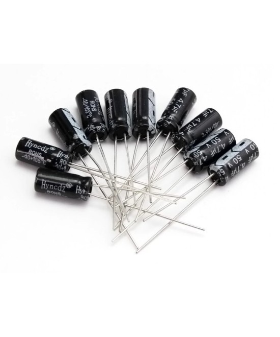 Capacitores electroliticos 12 valores 1uF - 470uF (120 unidades)