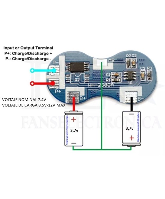 Cargador de batería de litio BMS 2S 7.4V 4A