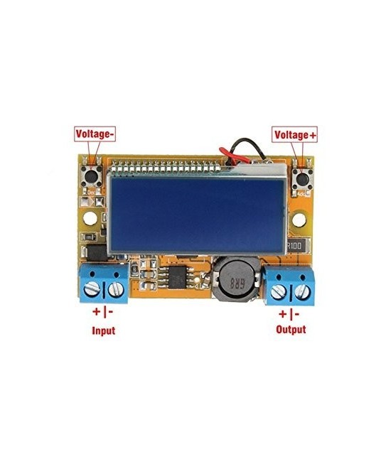 Regulador / Estabilizador descendente y medidor de voltaje y corriente 1-16.5V 2A