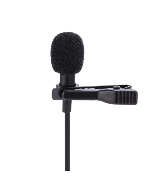 Mini micrófono Lavalier para celular 1.5M con entrada para auricular