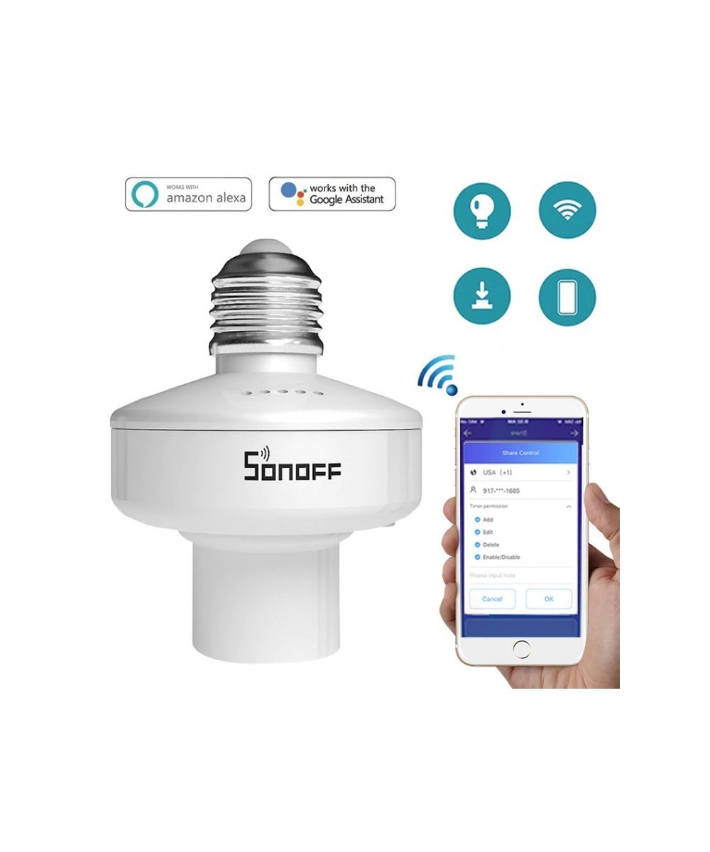 Porta lampara control de voz, RF 433Mhz inteligente WIFI Sonoff R2