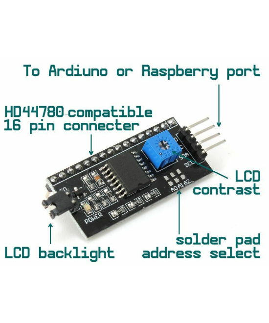 Adaptador serial para pantalla LCD I2C PCF8574