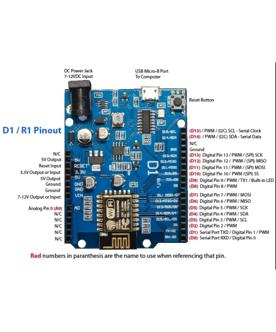 Tarjeta de desarrollo WiFi ESP8266 D1 ESP-12